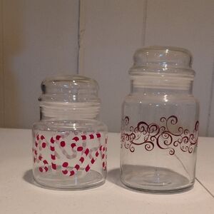 Glass Jars with Red Accents